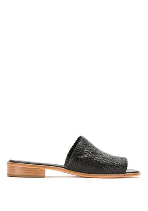 Sarah Chofakian textured leather slides - Black
