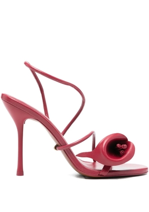 Cult Gaia 11mm Cassidy flower sandals - Red