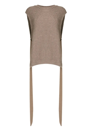 Goen.J side-taps knitted top - Brown