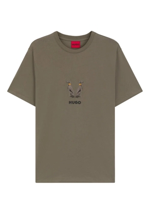 HUGO Dugolini dog-embroidered T-shirt - Green