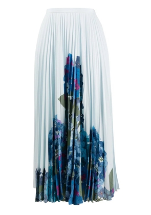 Valentino Garavani floral print pleated midi skirt - Blue