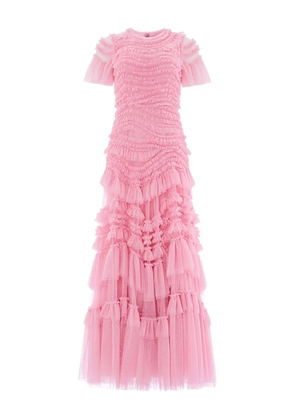 Needle & Thread Wild Rose short-sleeve dress - Pink