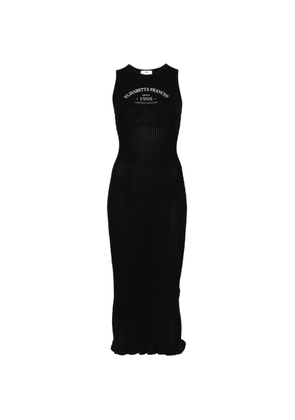 Elisabetta Franchi ribbed midi dress - Black
