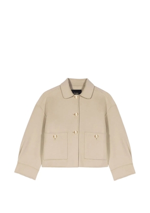 Maje pleated-back button jacket - Neutrals