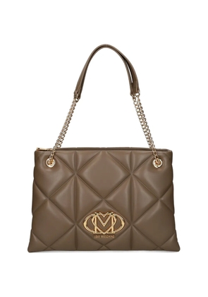 Love Moschino logo-appliqué tote bag - Neutrals