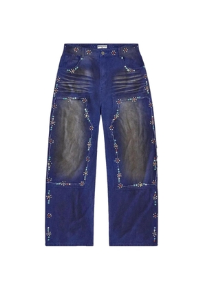 Vale studded wide-leg jeans - Blue