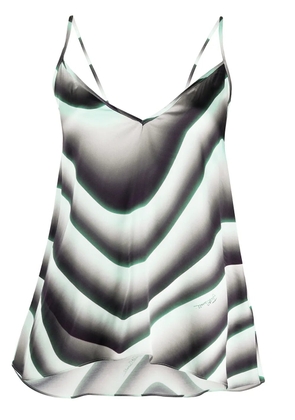 Just Cavalli wave print asymmetric top - Green