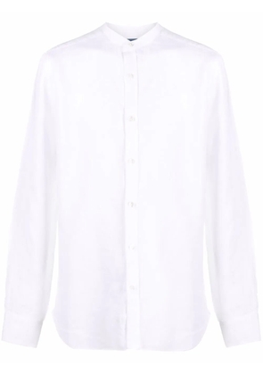 Barba band collar linen shirt - White