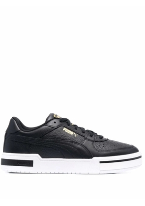 PUMA logo-print low-top leather sneakers - Black