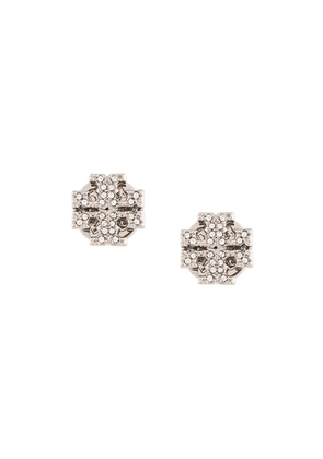 Tory Burch crystal-embellished logo earrings - Silver