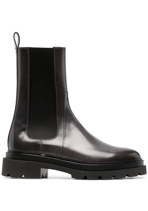 Santoni patent-finish chelsea boots - Grey