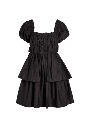 DAMSON MADDER Ltyza tiered puff-sleeve mini dress - Black