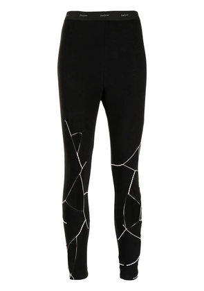 Yohji Yamamoto logo-waist cut-out leggings - Black