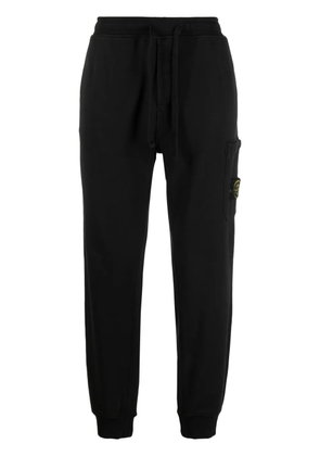 Stone Island Compass-appliqué cotton track pants - Black
