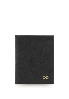 Ferragamo Gancini-plaque leather card holder - Black