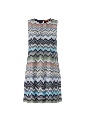 Missoni chevron-pattern sleeveless mini dress - Blue