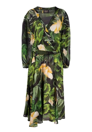 LIU JO tropical-print midi dress - Green