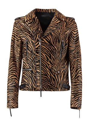 Giuseppe Zanotti Kian animal-print biker jacket - Neutrals