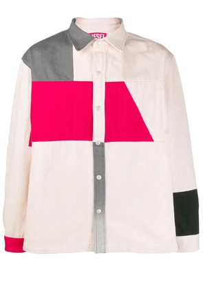 Diesel colour block shirt jacket - Neutrals