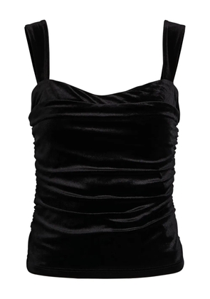 Reformation Trish ruched velvet top - Black