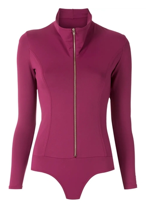 Amir Slama zipped long sleeves bodysuit - Purple