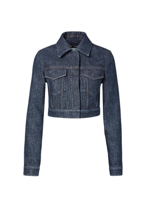 FENDI logo-motif cropped jacket - Blue