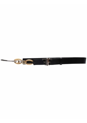 Gianfranco Ferré Pre-Owned 2000s FF hinge fastening leather belt - Black