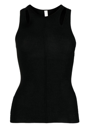 Dion Lee Merino Pointelle ribbed tank top - Black