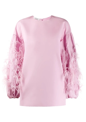 Valentino Garavani feathered sleeve top - Pink