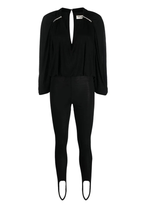 Saint Laurent open-sleeve embellished jumpsuit - Black
