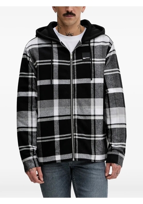 Karl Lagerfeld Jeans hooded check jacket - Black