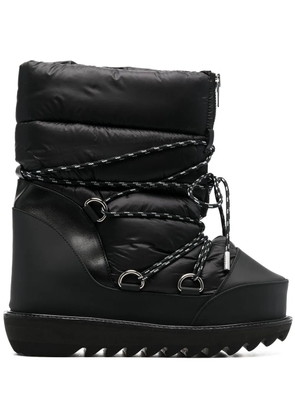 sacai quilted lace-up ankle boots - Black
