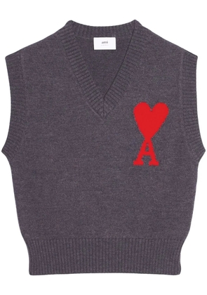 AMI Paris Ami de Coeur knitted vest - Purple