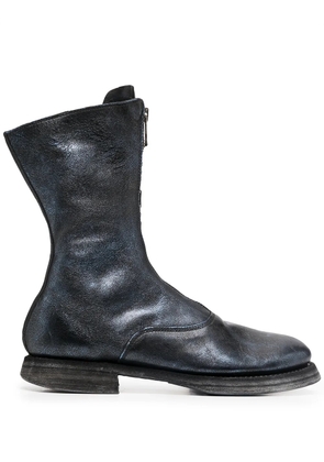 Guidi front-zip ankle boots - Blue