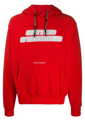 United Standard drawstring logo print hoodie - Red