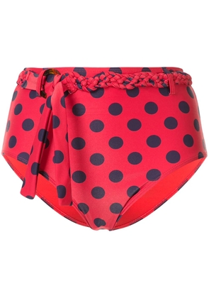 Duskii Cerise high-rise bikini bottoms - Red