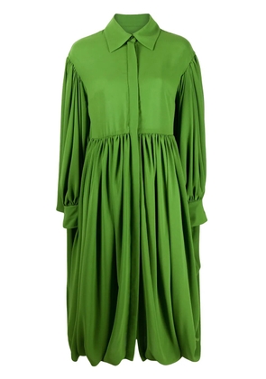 Valentino Garavani gathered hem pleated shirt dress - Green