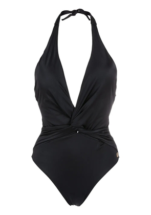 Brigitte twist-detail halterneck swimsuit - Black