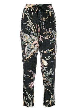 RED Valentino floral-print trousers - Black