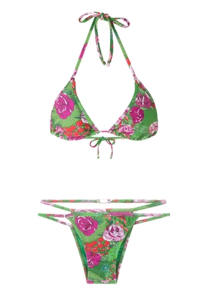 Amir Slama floral-print bikini set - Green
