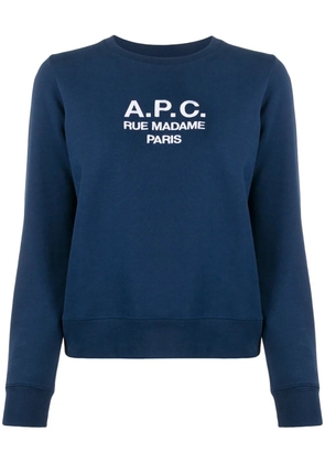 A.P.C. Tina logo-embroidered sweatshirt - Blue
