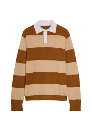 Begg x Co striped collared polo shirt - Brown