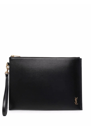 Saint Laurent monogram leather clutch - Black