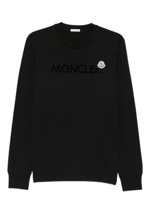 Moncler logo-plaque long-sleeve sweatshirt - Black