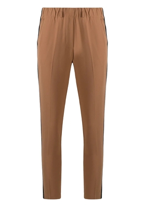 Blanca Vita side-strip slim trousers - Brown