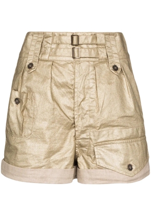 Saint Laurent coated linen shorts - Neutrals