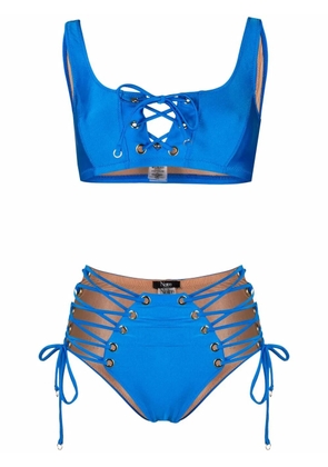 Noire Swimwear lace-up two-piece bikini - Blue