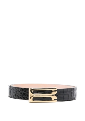 Victoria Beckham croco-embossed leather belt - Black