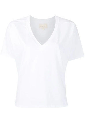 LouLou de Saison V-neck cotton T-Shirt - White