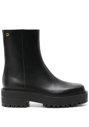 Gianvito Rossi square-toe leather boots - Black